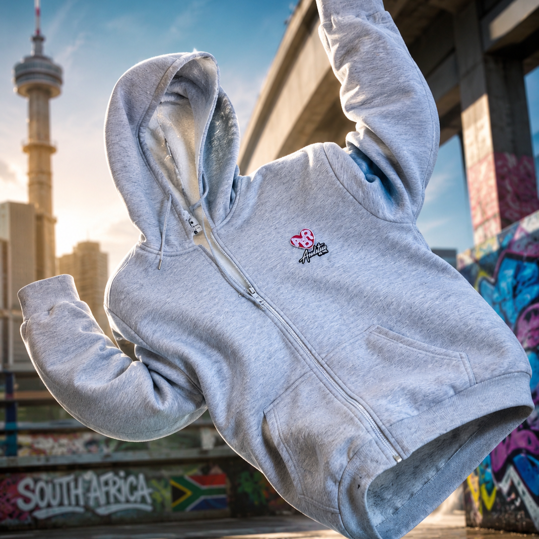 ABR Essential Streetwear Zip Hoodie – Comfortable Unisex Design (Grey)
