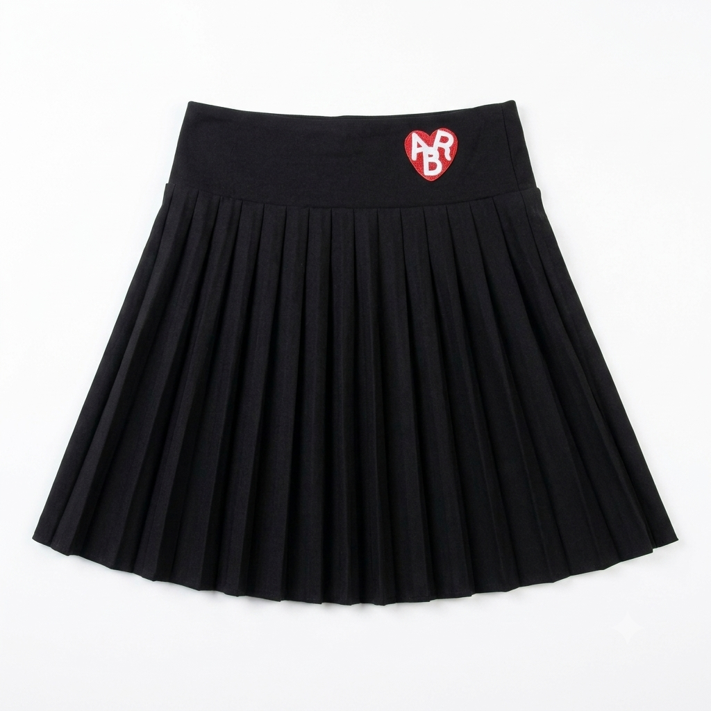 Black pleated skirt from ABR Store, featuring a stylish and flowy design with neat pleats and a comfortable fit.