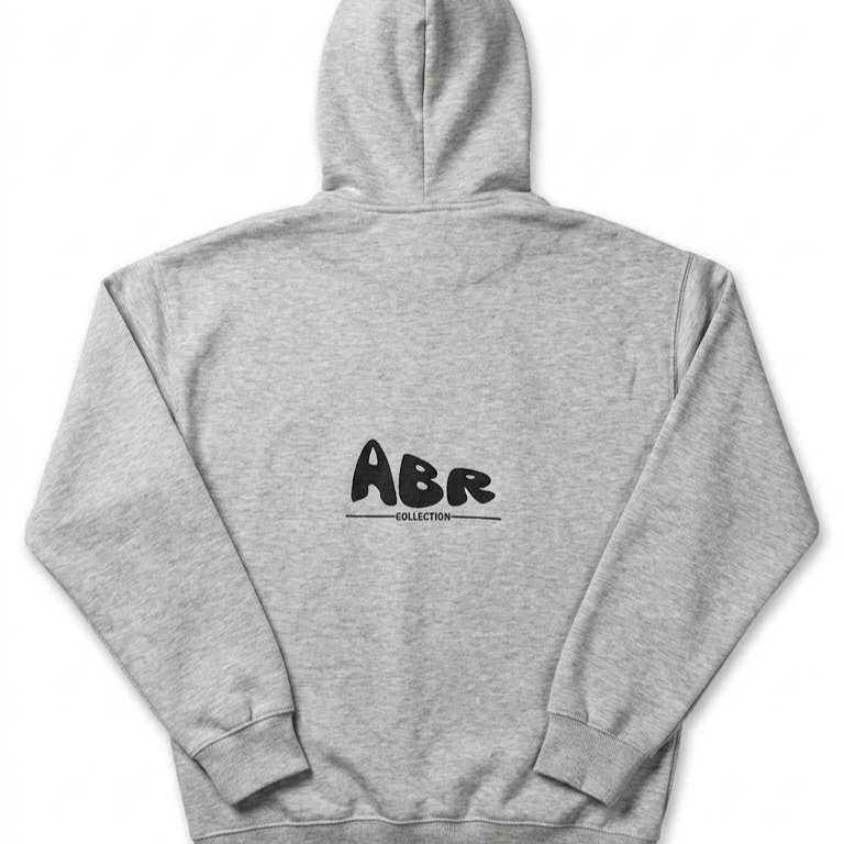 ABR Essential Streetwear Zip Hoodie – Comfortable Unisex Design (Grey)