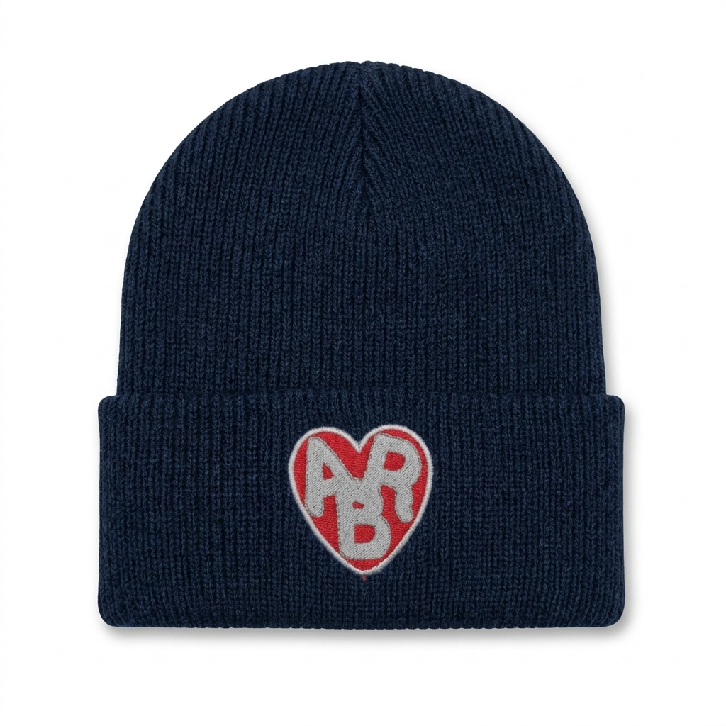 Gray ABR Beanie from The ABR Store displayed on a mannequin head, showcasing its soft knit fabric and snug fit.