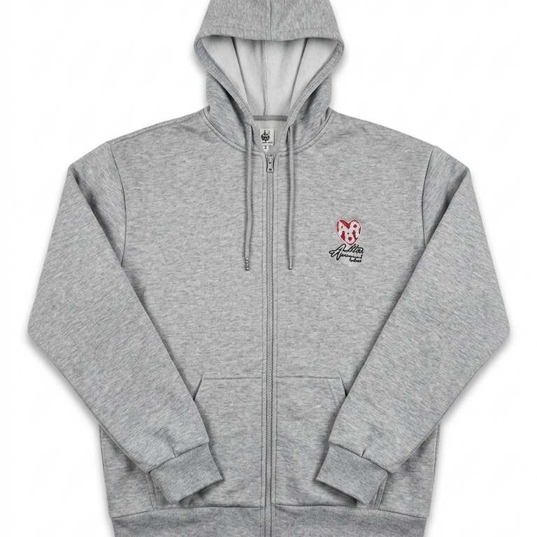 ABR Essential Streetwear Zip Hoodie – Comfortable Unisex Design (Grey)