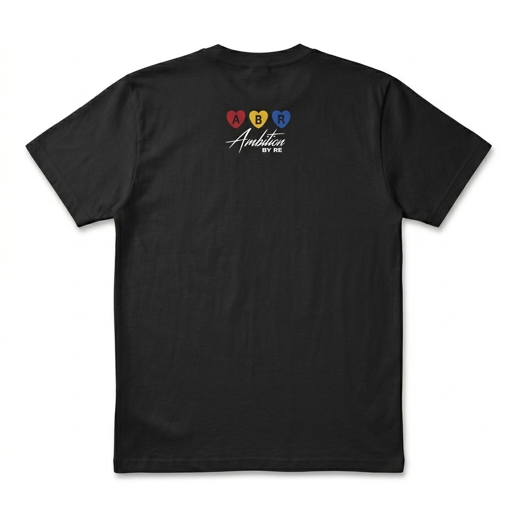 Black ABR 3 Hearts T-shirt with three heart graphic design, casual fit, and soft cotton fabric from ABR Store.